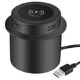 thumbnail image 4 of 3 In 1 Multi-function Hidden USB Bedside Cabinet Sofa Armrest Desktop Office Furniture Wireless Charger Embedded, 4 of 9
