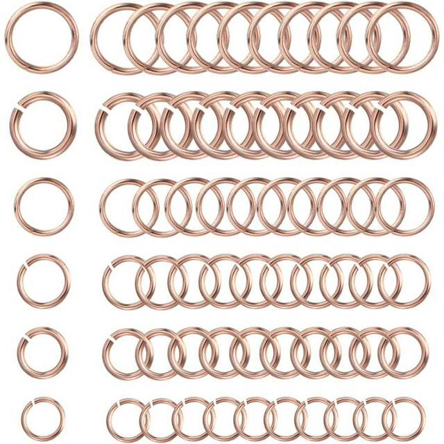 1 caja de 720 juegos de anillos de salto de acero inoxidable 304, anillos de salto abiertos de 3/4/5/6 mm, anillos de salto de metal dorado rosa a granel, anillos de enlace.