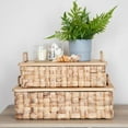 thumbnail image 5 of Household Essentials Household Essentials Stackable Hyacinth Baskets with Oak Lids, Natural Set of 2, 5 of 8