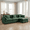 Green, variant on Dioepic Cloud Chenille 4-Seat Living Room Sectional Sofa Modern Couch 146" with 2 Ottoman & 4 Pillows, Grey