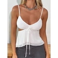thumbnail image 3 of Biezeib Women's Summer Cami Tops Solid Color Adjustable Spaghetti Strap Vest Cutout Cropped Camisole, 3 of 6