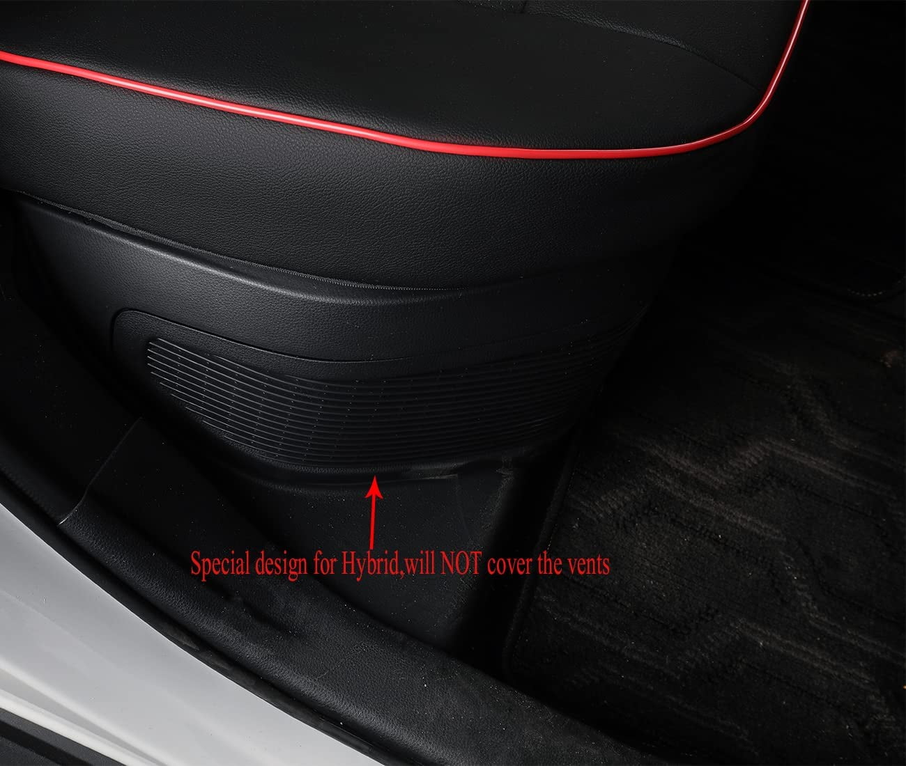 EKR CRV Seat Covers Custom Fit for Honda CRV 2015 2016 Full Set Car Seat Cover for SUV, Leather Truck Seat Protectors,Faux Leather(Black with Red Trim)