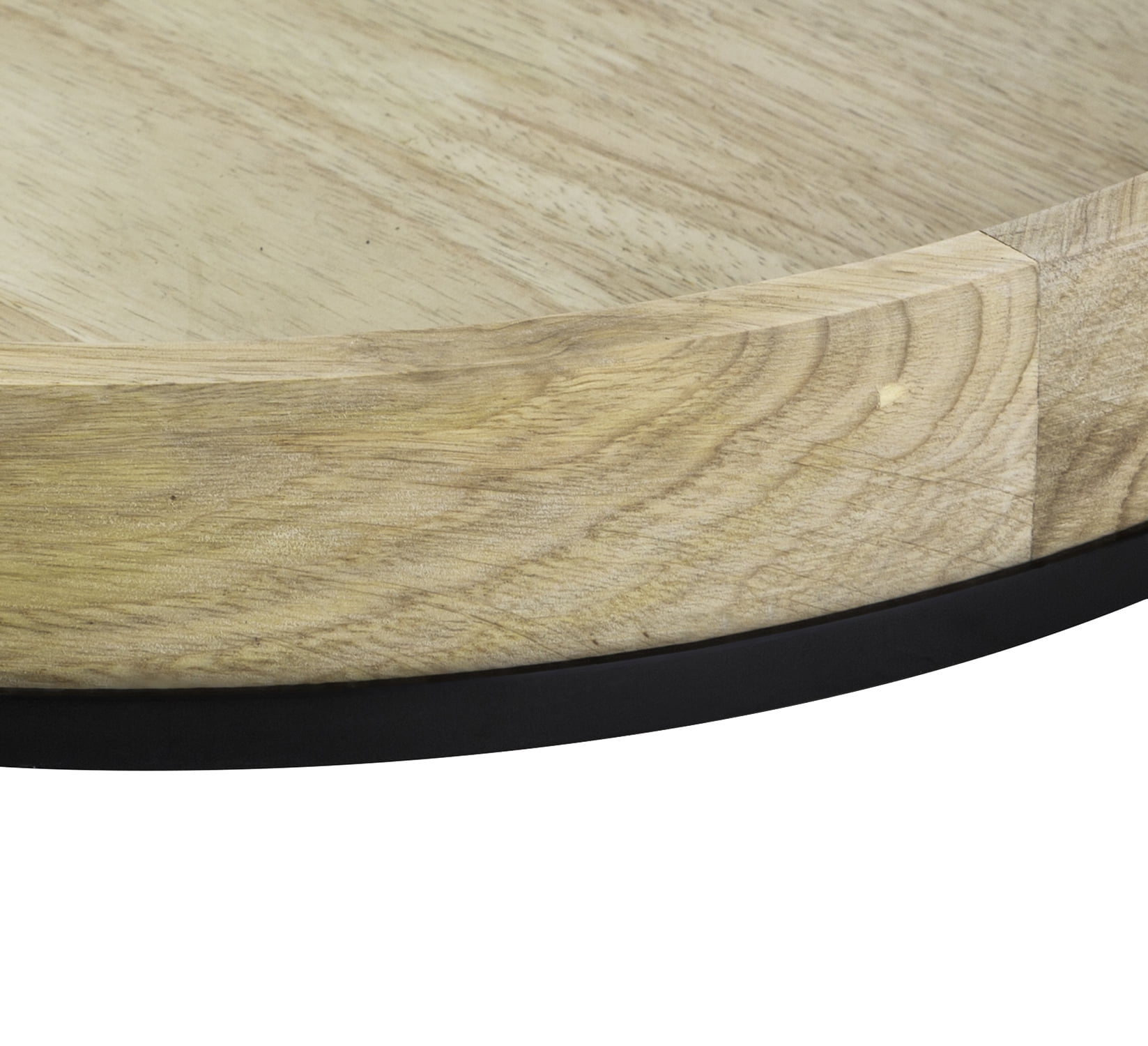 Better Homes & Gardens Round Light Wood and Metal Tray