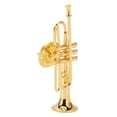 thumbnail image 2 of Gold Miniature Trumpet Shaped Lapel Brooch Pin Brass Exquisite Mini Musical Instrument Brooch with Storage Box, 2 of 14