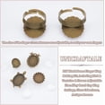 thumbnail image 5 of 16set 4Style Blank Rings Base Making Kit Bird Tortoise Flower Ring Adjustable Blank Rings with Glass Cabochons Bronze Flat Round Blank Ring Components Base Bezel Tray, 5 of 6