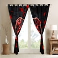 thumbnail image 3 of YST Gaming Blackout Curtains for Boys Kids Gamer Curtains, Boys Gaming Themed Bedroom Curtains Geometry Honeycomb Print Window Curtains, Modern Abstract Plaid Curtains Red,2 Panels 42"Wx63"L, 3 of 5
