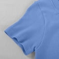 thumbnail image 6 of YUGYXL Womens Short Sleeve T Shirts Buttery Soft Summer Crop Tops Slim Fit Y2k Basic Tees for Workout Blue Top S, 6 of 6