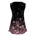 thumbnail image 7 of Usmixi Womens Tank Tops Beach Fashion Floral High Waist Pleated Hem Going out Tunic Vest Tops Summer Trendy Sunflower Print V-Neck Sleeveless Shirts Blouse Pink m, 7 of 7