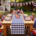 thumbnail image 4 of American Flag Stripes Stars Table Runner, 4th of July Independence Day Patriotic Red White Blue Kitchen Dining Table Decor, Memorial Day Holiday Party Banquet Table Cover Strip, 4 of 6