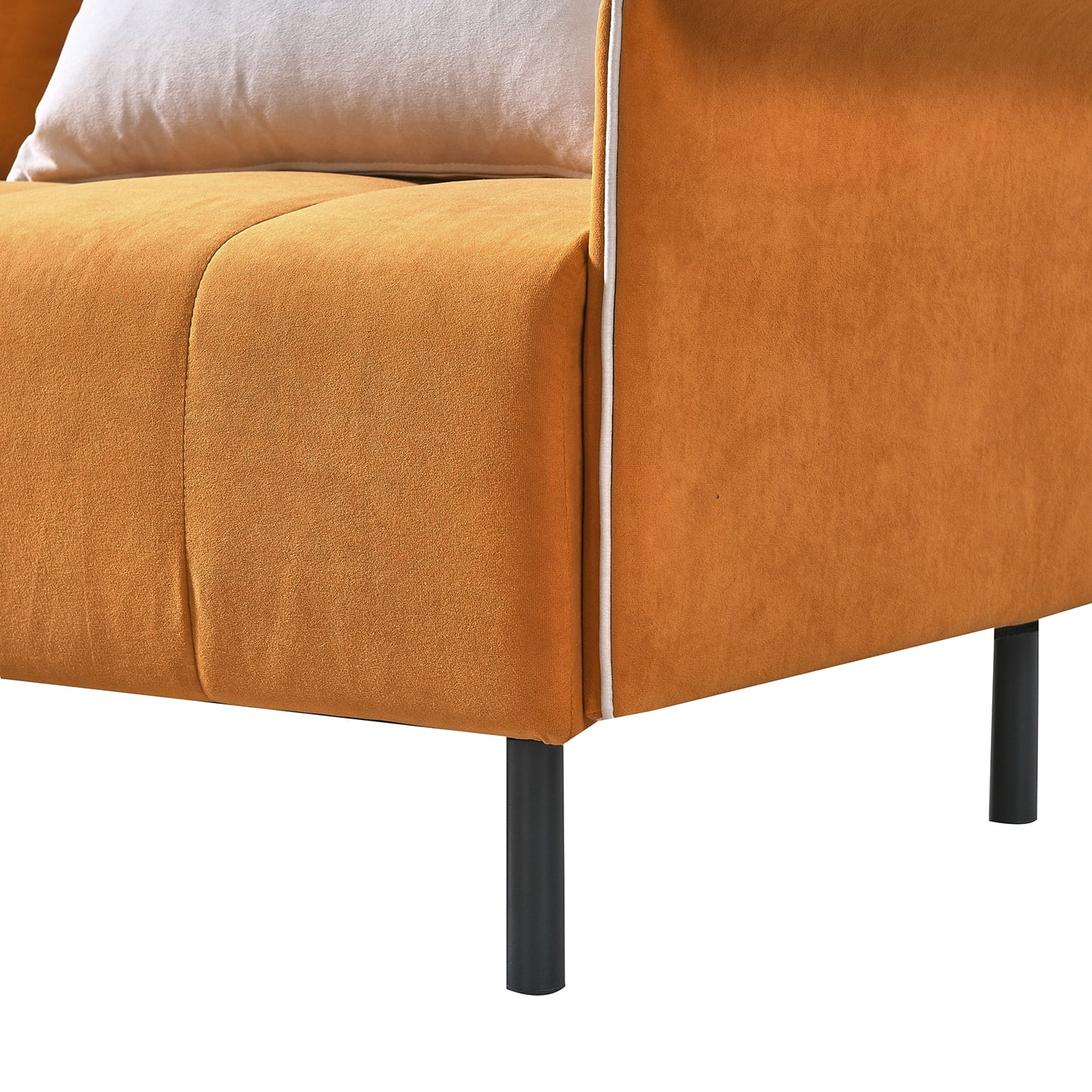 Resenkos Modern Sofa for Living Room Large Velvet Fabric U-Shape Sofa Set for Living Room, Couch for Bedroom Double Extra Wide Chaise Lounge Couch, Orange Resenkos Modern Sofa for Living Room Large Velvet Fabric U-Shape Sofa Set for Living Room, Couch for Bedroom Double Extra Wide Chaise Lounge Couch, Orange