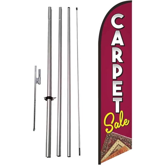 Carpet Sale New Advertising Feather Banner Swooper Flag Set with 15 Foot Flag Pole Kit and Ground Stake, Outdoor Sign