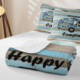 thumbnail image 4 of Castle Fairy Happy Camping Bed Spread Queen,Camo Pattern Queen Coverlet Set,Blue and Beige, 4 of 7