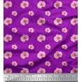 thumbnail image 1 of Soimoi Purple Velvet Fabric Artistic Floral Print Fabric by the Yard 58 Inch Wide, 1 of 3