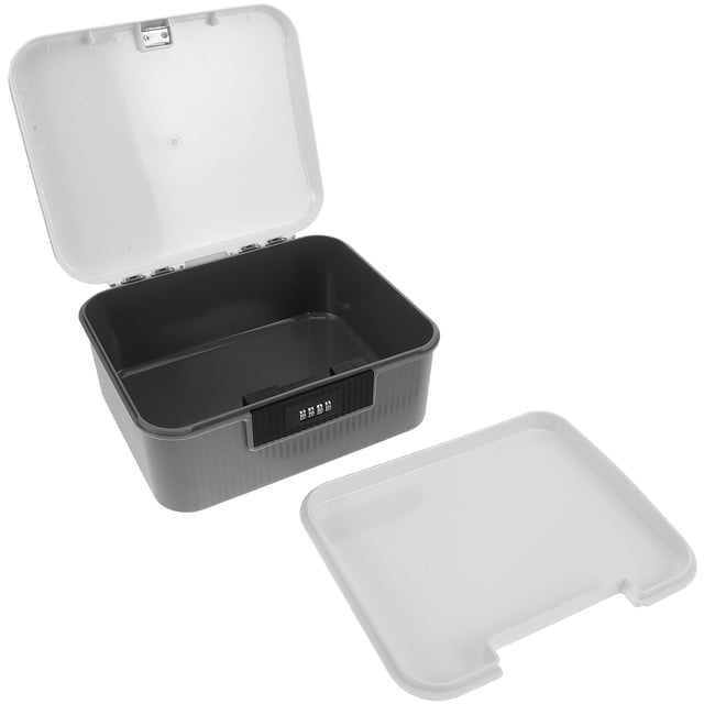 VERDANVERSE Plastic Lock Box For Secure Locking And Multipurpose Use At Home Office 1Pack Dark Grey ABS