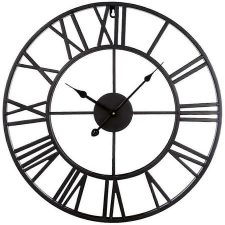 Quartz Movement Decorative Oversized Clock, Vintage Design Metal Indoor Outdoor Clocks Accurate Analog Time Display for Living Room Study Room