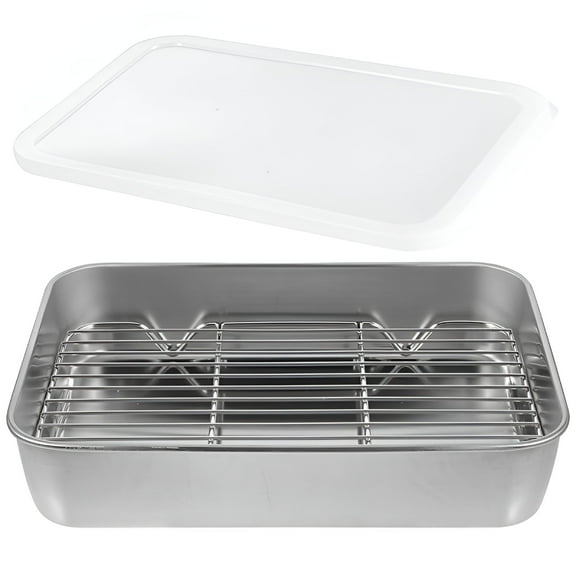 ACDANC Stainless Steel Bakeware Roasting Pan Food Tray Display Rack Plate with Restaurant Baking