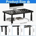 thumbnail image 2 of 2-Pack Adjustable Computer Stand, Lap Top Stand Riser for Desk, Metal Computer Monitor Riser with 3 Height Settings, Desk Stand for Laptop, Printer, Desktop Organizer, 2 of 6