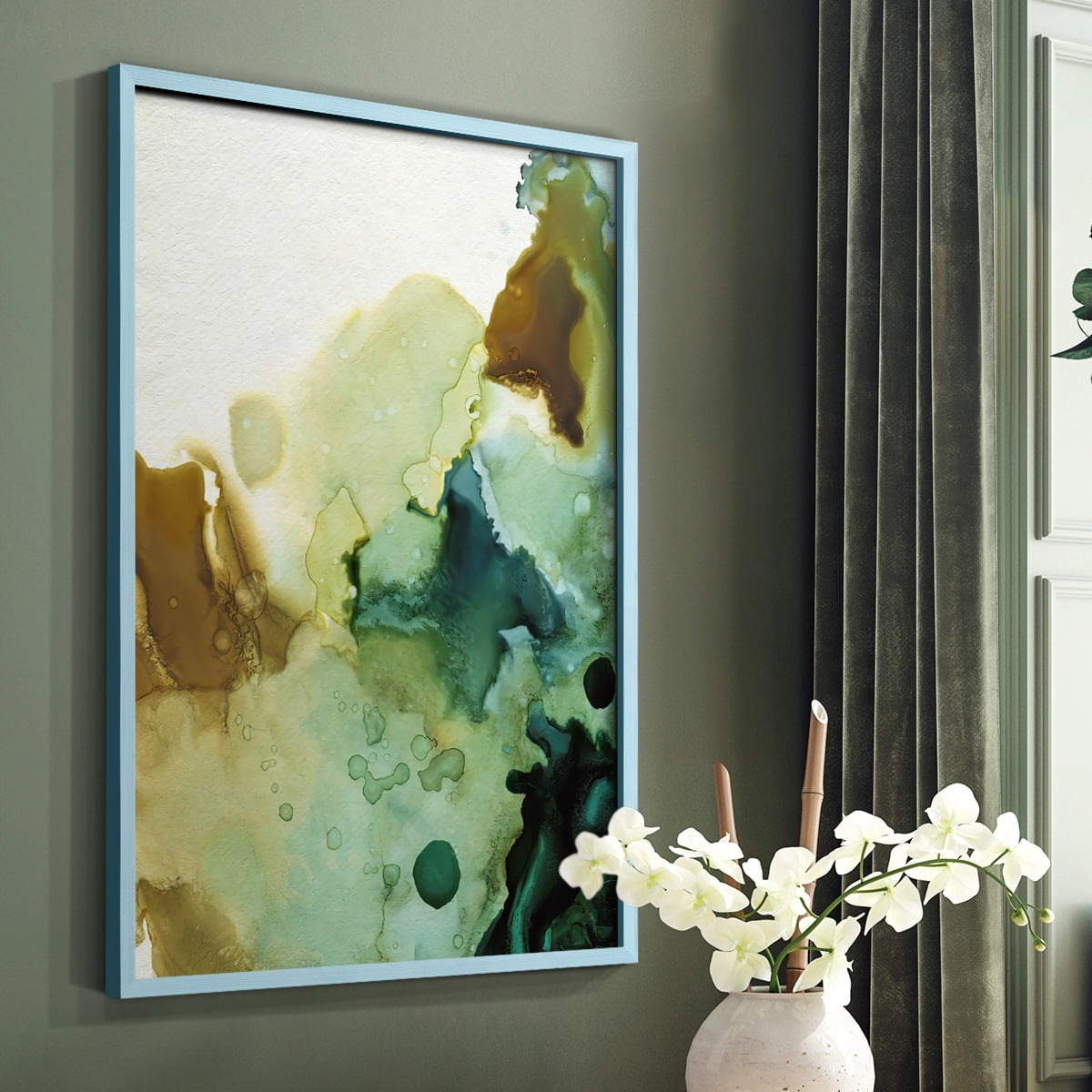 Water and Earth II Framed Print in Blue Solid Wood 8 x 10 Framed Print