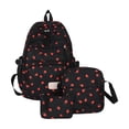 thumbnail image 2 of 3pc Bow Backpack for Girls,Cute Backpack With Strawberry And Cherry Design,Large Capacity,Lightweight (Red), 2 of 3