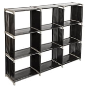 IVV 9-Cube Storage Organizer, DIY Storage Shelf, Open Bookshelf, Black