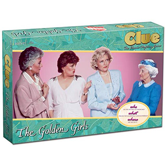 Clue The Golden Girls Jeu de Société / Jeu à Thème de l'Émission Télé Golden Girls / Résolvez le Mystère de Qui A Mange la Dernière Pièce du Gâteau au Fromage / Marchandise sous Licence Officielle Golden Girls / Jeu Mystère à Thème d'Indices