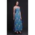 thumbnail image 2 of Bimba Black Berry & Yellow Sparrow Bird Print Women Long Maxi Tube Smocked Bodice Dress-Medium, 2 of 7