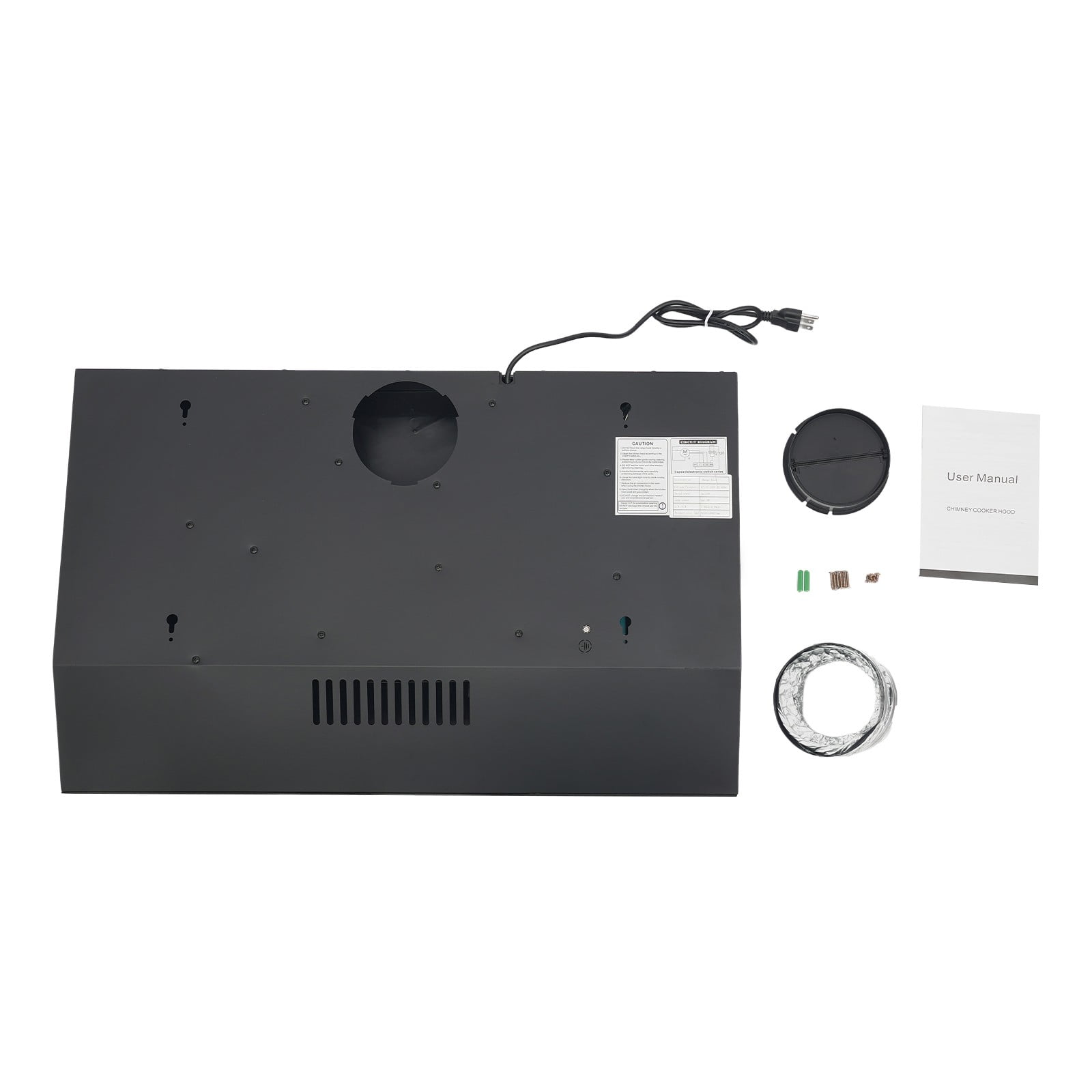 30" Modern Rectangular Black Under Cabinet Range Hood 900 CFM, Dual Motor Stainless Steel Kitchen Vent
