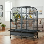 64x32 Double Macaw Cage with Removable Divider 6432 Black