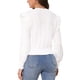 thumbnail image 3 of Suéteres recortados para mujeres, suéter de punto de cuello redondo, lindo con volantes, de manga larga, tops de atuendos casuales 2025 XL blanco, 3 of 6