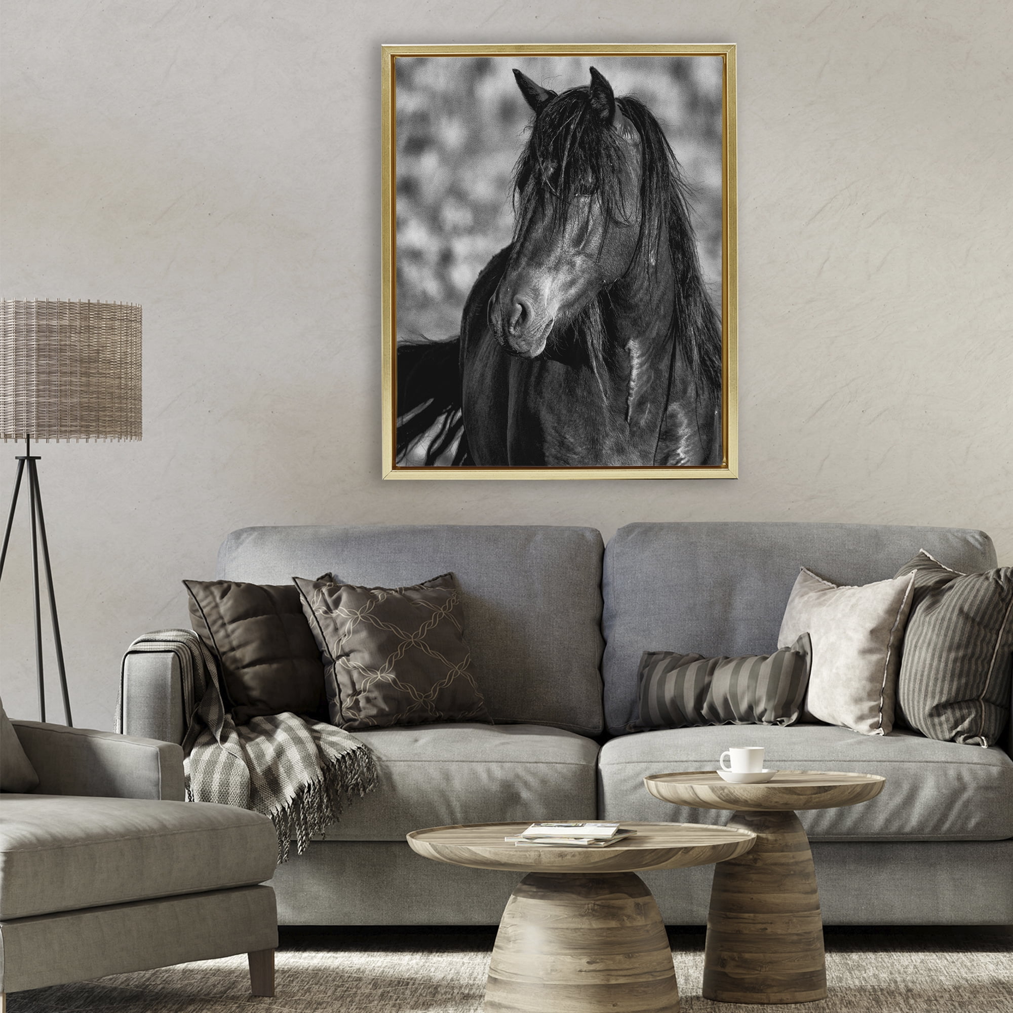 Stupell Industries Beauty In Black Gold Framed Floater Canvas Wall Art, design by Tim West
