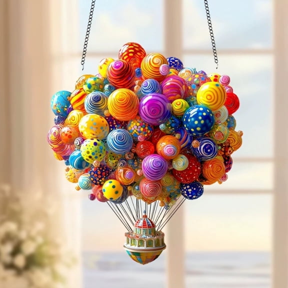 Colored Hot Air Balloon Acrylic Doors and Windows Porch Wall Hanging Pendant Ornaments Beautification Decoration