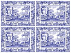 BY PIMPERNEL NEW/BOXED SPODE BLUE ITALIAN 6 COASTERS 