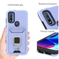 thumbnail image 3 of CoverON for Motorola Moto G Pure Case, Kick Stand Ring Credit Card Slot Rugged Phone Cover Magnetic Holder, Purple, 3 of 9