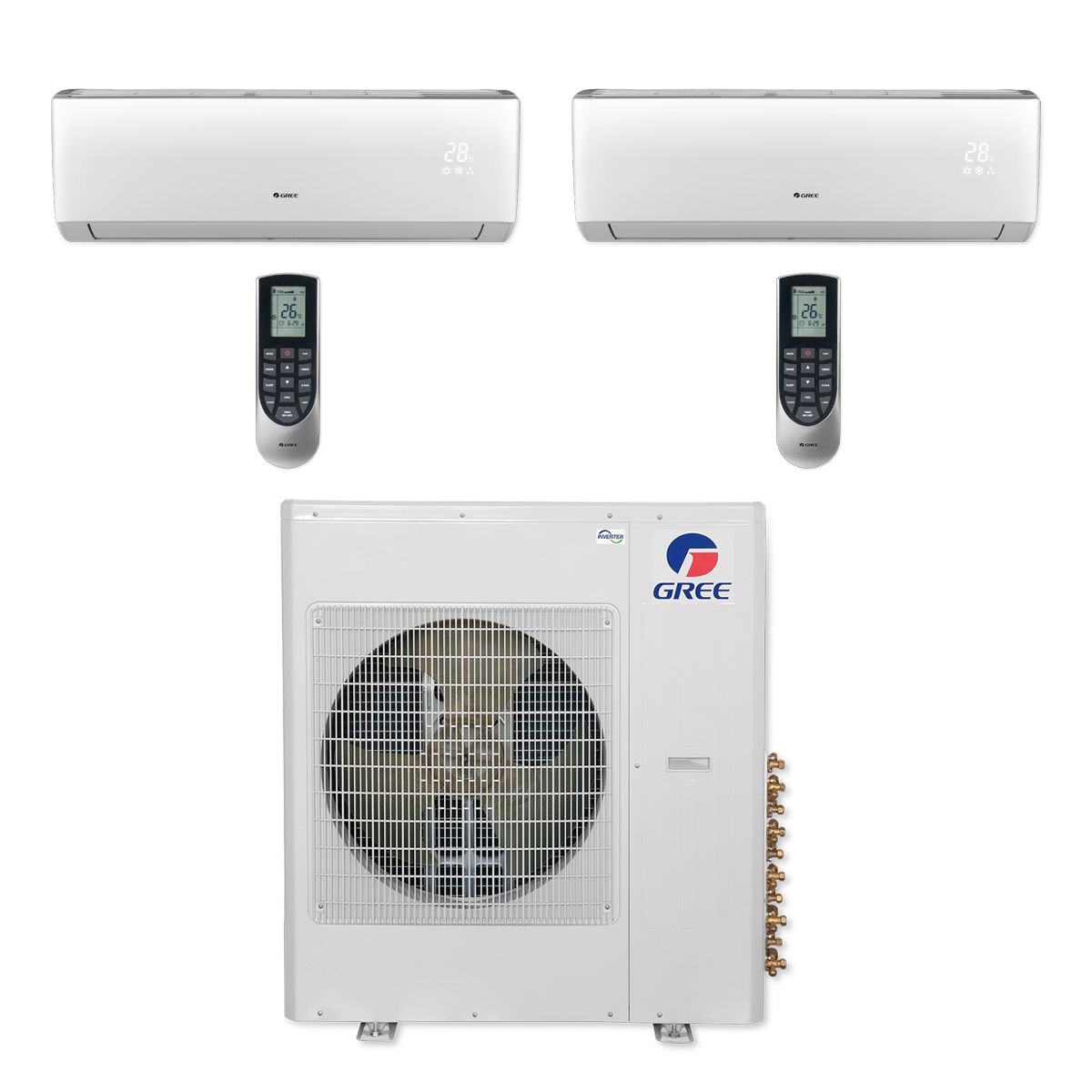 Gree MULTI42CLIV205 - 42,000 BTU Multi21+ Dual-Zone Wall Mount Mini Split  Air Conditioner Heat Pump 208-230V (12-18) - Walmart.com