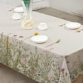 thumbnail image 2 of Vintage Wildflower Tablecloth 60 x 102 Inch Rectangle Retro Flower Plant Herb Table Cloth Washable Floral Table Cover for Seasonal Spring Sweet Home Kitchen Picnic Decoration Supplies, 2 of 5