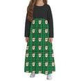 thumbnail image 3 of RXMEKW Robe Imprimée de Noël pour Femmes à Manches Longues à Col Rond avec Poches Jupe Longue Décontractée Tenue de Fête des Fêtes pour Dames et Ados, 3 of 6