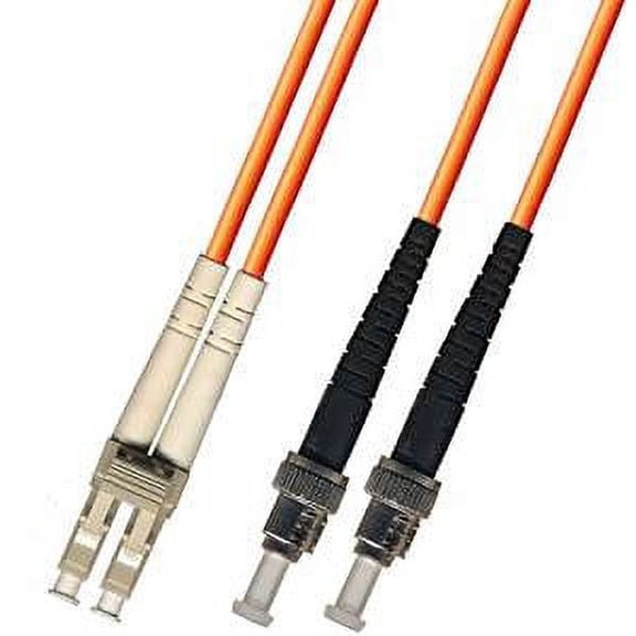 0.3 Meter (1 Foot) Multimode Duplex Fiber Optic Cable (62.5/125) - LC to ST - Orange