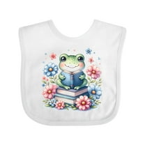 Inktastic Book Lover Reading Frog Librarian Girls Baby Bib