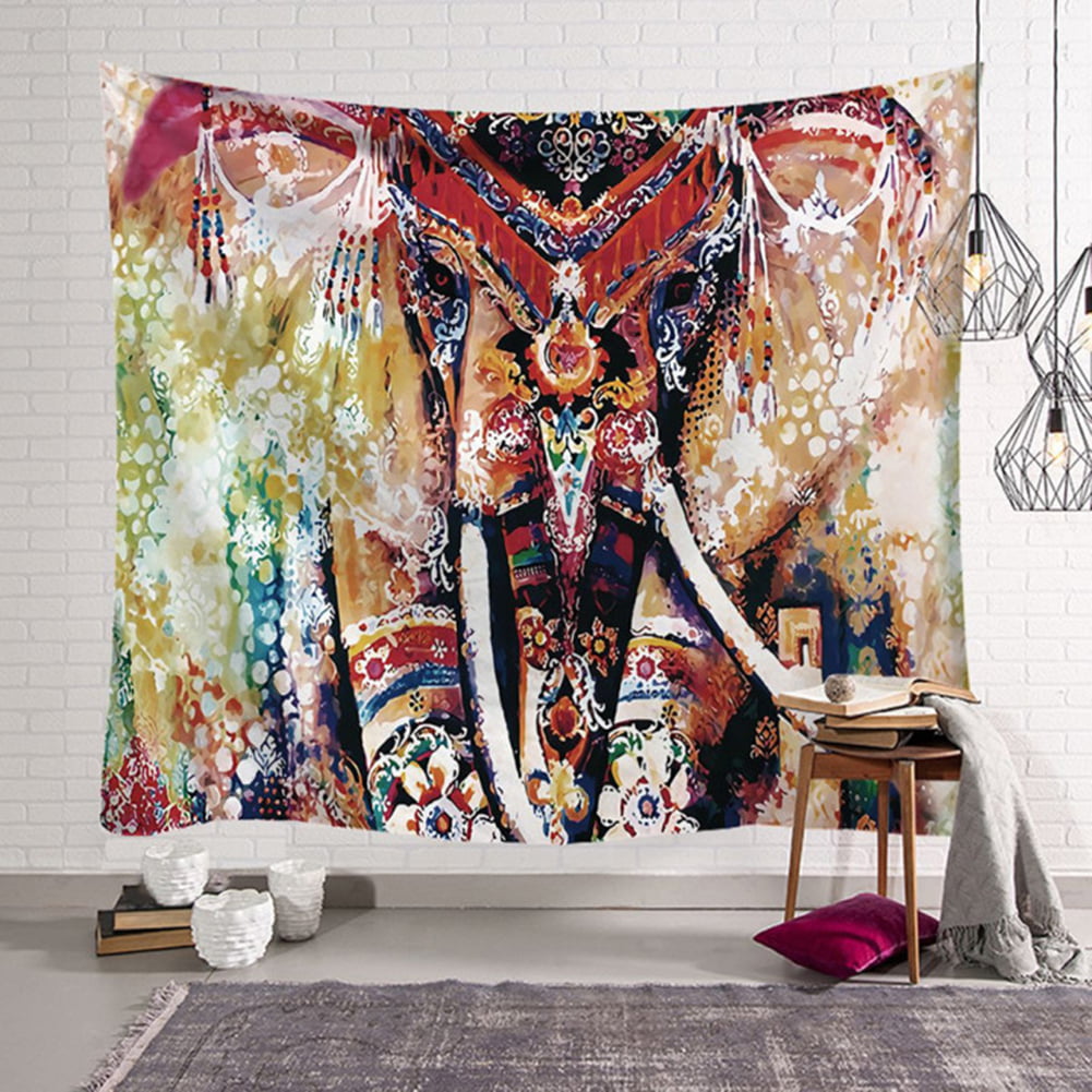 Elephant Tapestry Wall Hanging Printed Mandala Tapestry Indian Carpet Bedspread