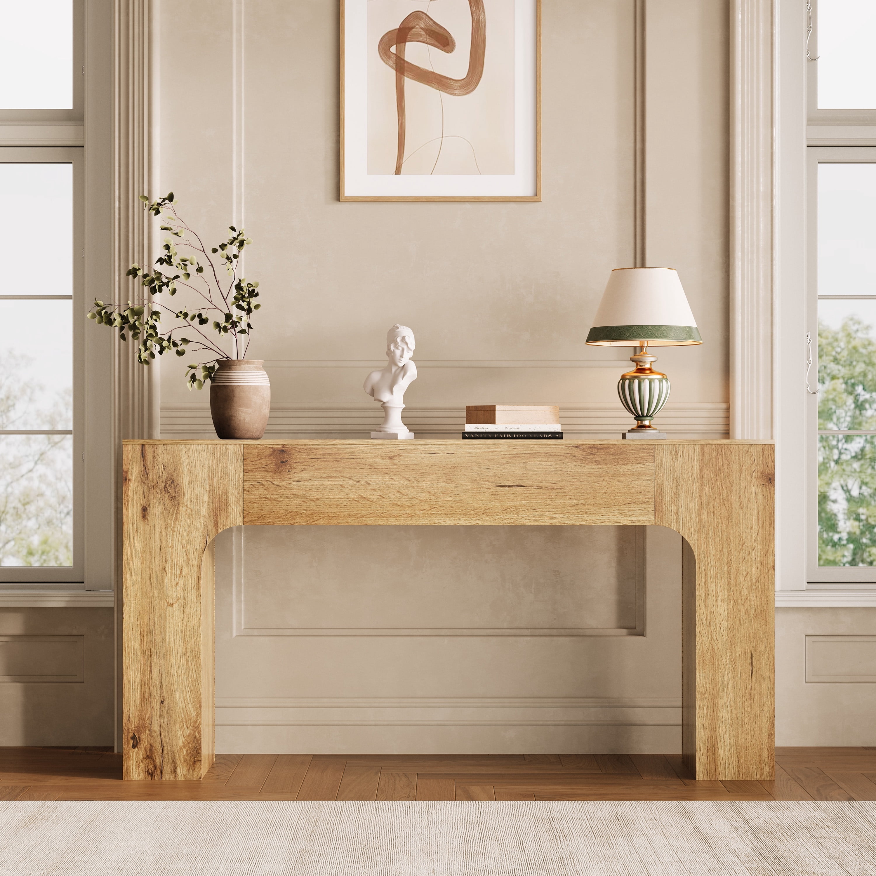 Slim Farmhouse Console Table for Living Room – Narrow Wooden Entryway Table, Rustic Oak Accent, Space-Saving Hallway Furniture, Ideal Behind Sofa or in Foyer, 63 Inch – 1.6 Michat Cracked Oak
