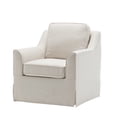 thumbnail image 4 of Wovenbyrd Woodcrest Modern Swivel Armchair, Indoor - Cream, 4 of 11