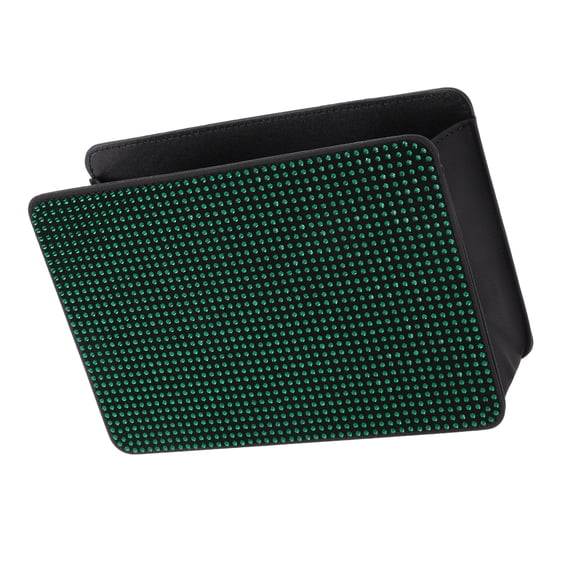 Unique Bargains Car Trash Can Foldable Car Door Faux Leather Trash Bin Green Black 1 Pcs