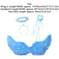 thumbnail image 3 of TiaoBug Angel Feather Wings with Headband Fairy Stick Accessory Set for Themed Party Fancy Dress-up Sky Blue L, 3 of 3