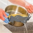 thumbnail image 2 of Colador de silicona con clip for ollas, sartenes y tazones: utensilios de cocina resistentes al calor, escurridor de colador esencial for verduras y pasta, 2 of 6