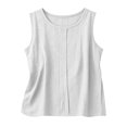 thumbnail image 7 of beishanbush Hot Sales Saving $10 Womens Tank Tops Women's Cotton Linen Tank Top,Crewneck Sleeveless Pleats Lightweight Casual Comfy Summer Under $10, 7 of 7