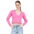 thumbnail image 1 of SUÉTER PARA MUJER QUARRY CROPPED CUELLO ABIERTO Y CON BOTONES, 1 of 4