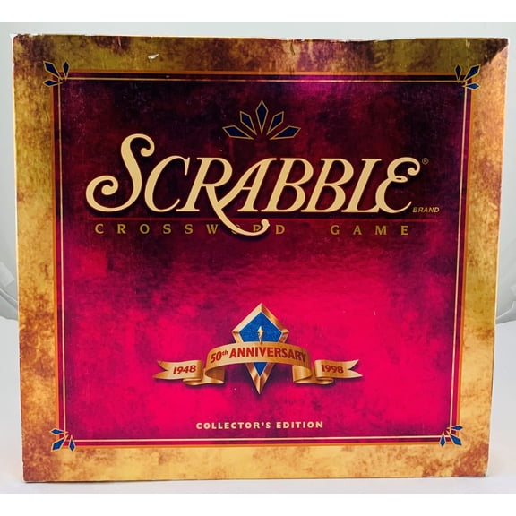 Open Box Scrabble Deluxe Collectors Edition 50th Anniversary - 1998 - Milton Bradley