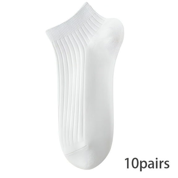 TELOLY 10Pairs Mens Ankle Socks9-13Mens Ankle Socks Size 9-11 Men's Socks ,White