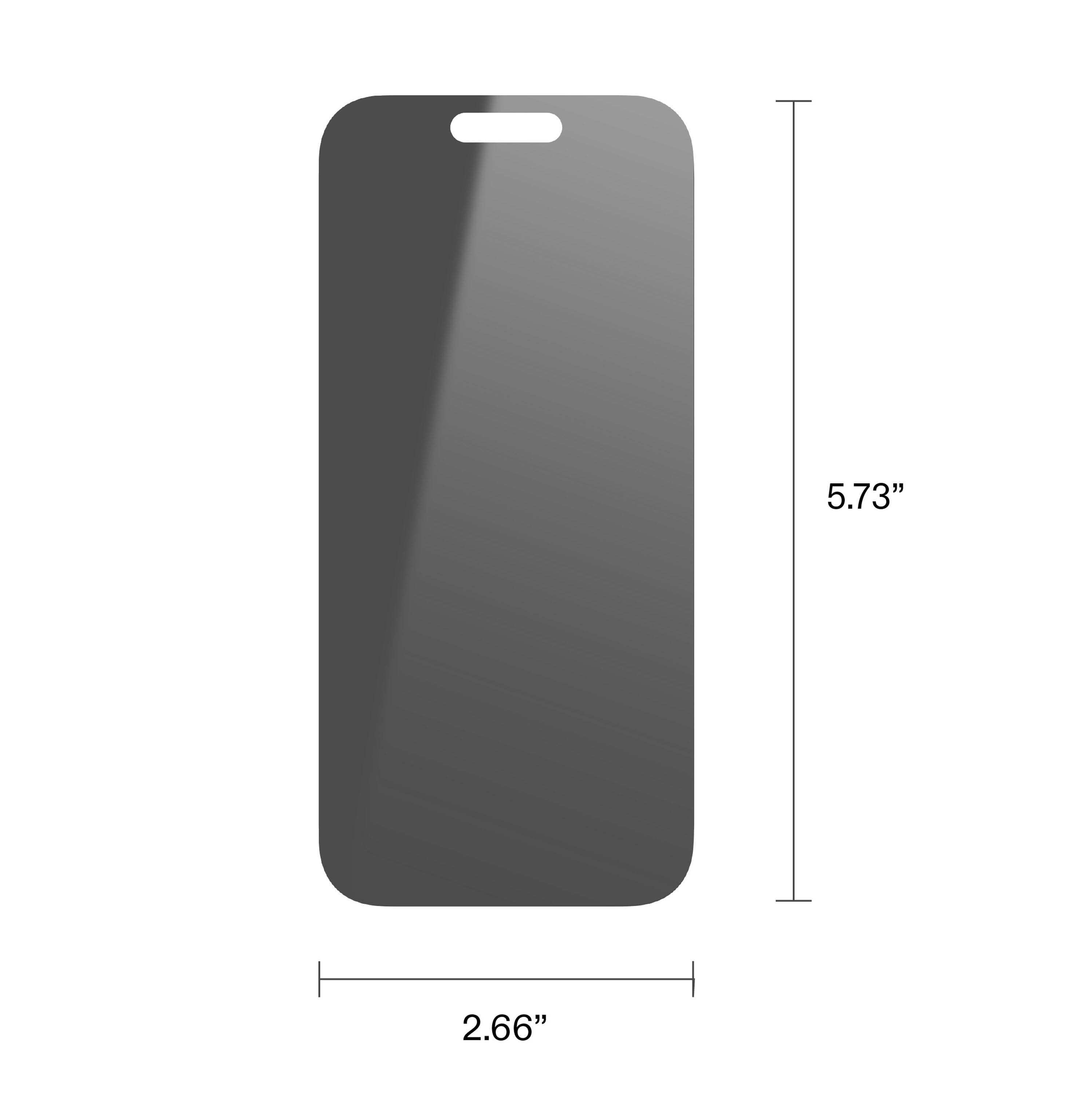 onn Protecteurs d’écran en verre trempé intimité pour iPhone® 17, paquet de 2, intimité à 180°, protection standard contre les chutes, avec cadre d’application facile
