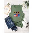 thumbnail image 5 of ZXSXSY Women's Independence Day Flag Sunflower Print Sleeveless Tank Top, 5 of 7